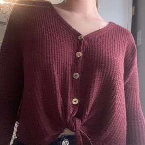 Maroon Cropped Sweater